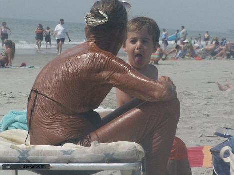 tan beach people